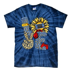 Love Video Game Gamer Leopard Sunflower Graphic Plus Size Tie-Dye T-Shirt