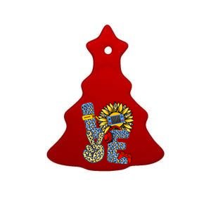 Love Video Game Gamer Leopard Sunflower Graphic Plus Size Ceramic Tree Ornament