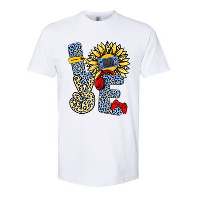 Love Video Game Gamer Leopard Sunflower Graphic Plus Size Softstyle CVC T-Shirt