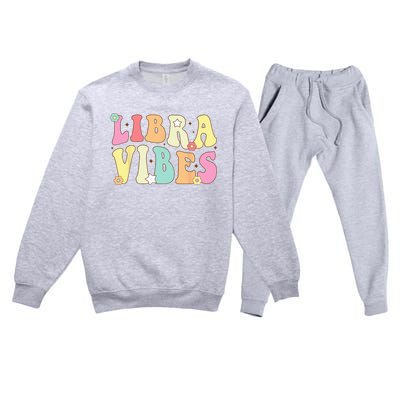 Libra Vibes Groovy Zodiac Birthday   Premium Crewneck Sweatsuit Set