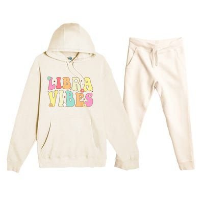 Libra Vibes Groovy Zodiac Birthday   Premium Hooded Sweatsuit Set