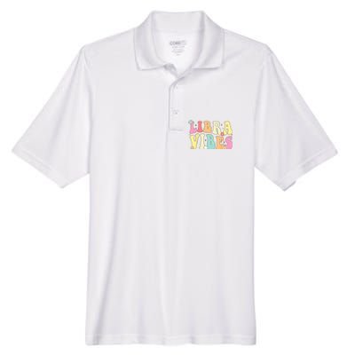 Libra Vibes Groovy Zodiac Birthday   Men's Origin Performance Pique Polo