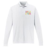 Libra Vibes Groovy Zodiac Birthday   Performance Long Sleeve Polo