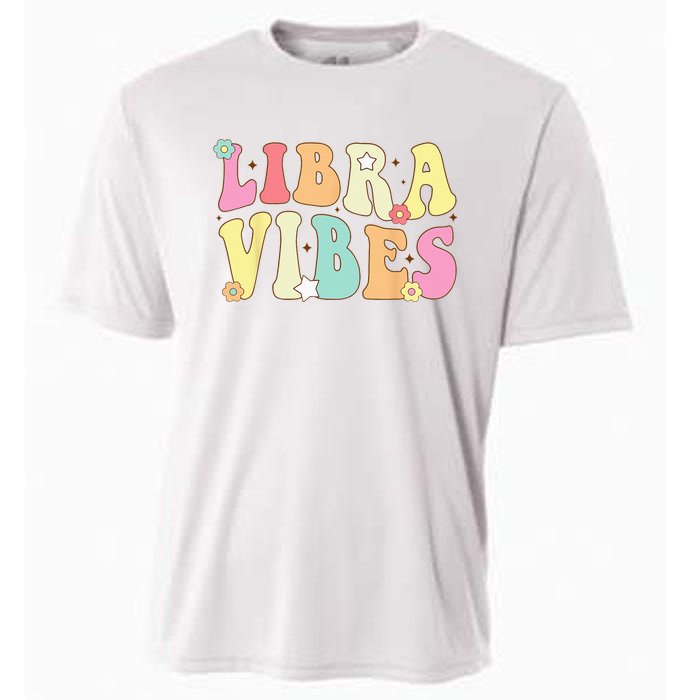 Libra Vibes Groovy Zodiac Birthday   Cooling Performance Crew T-Shirt