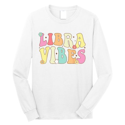 Libra Vibes Groovy Zodiac Birthday   Long Sleeve Shirt