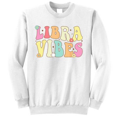 Libra Vibes Groovy Zodiac Birthday   Sweatshirt