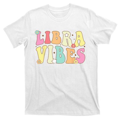 Libra Vibes Groovy Zodiac Birthday   T-Shirt