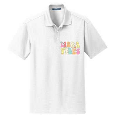 Libra Vibes Groovy Zodiac Birthday   Dry Zone Grid Polo