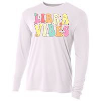 Libra Vibes Groovy Zodiac Birthday   Cooling Performance Long Sleeve Crew