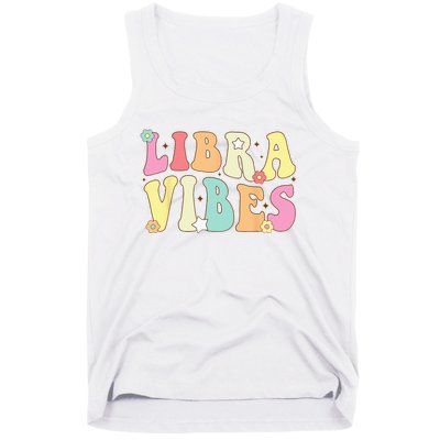 Libra Vibes Groovy Zodiac Birthday   Tank Top