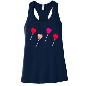 Lollipop Valentines Heart Candy Valentines Sucker Adult Women's Racerback Tank