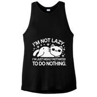 Lazy Vs I’M Just Highly Motivated To Do Nothing Funny Cat Ladies PosiCharge Tri-Blend Wicking Tank