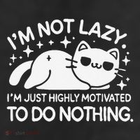 Lazy Vs I’M Just Highly Motivated To Do Nothing Funny Cat 7 Panel Mesh Trucker Snapback Hat