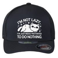 Lazy Vs I’M Just Highly Motivated To Do Nothing Funny Cat Flexfit Unipanel Trucker Cap