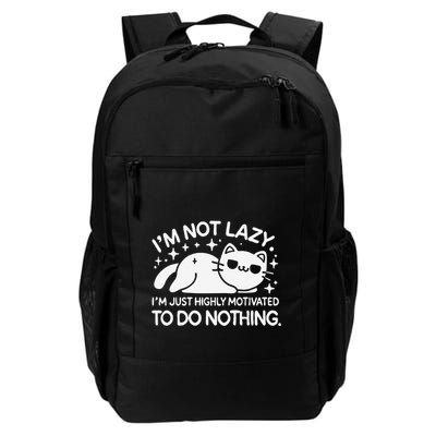 Lazy Vs I’M Just Highly Motivated To Do Nothing Funny Cat Daily Commute Backpack