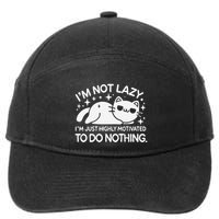 Lazy Vs I’M Just Highly Motivated To Do Nothing Funny Cat 7-Panel Snapback Hat