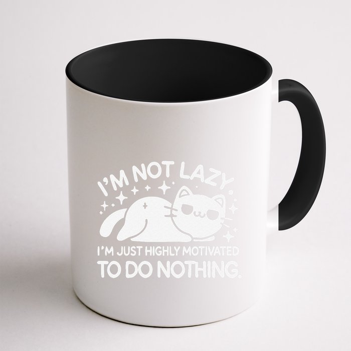 Lazy Vs I’M Just Highly Motivated To Do Nothing Funny Cat Mug