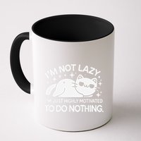 Lazy Vs I’M Just Highly Motivated To Do Nothing Funny Cat Mug