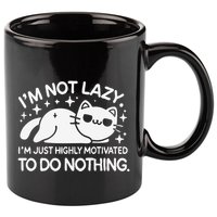Lazy Vs I’M Just Highly Motivated To Do Nothing Funny Cat 11oz C Handle Ceramic Mug
