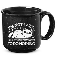 Lazy Vs I’M Just Highly Motivated To Do Nothing Funny Cat 15oz Campfire Ceramic Mug