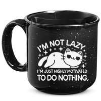Lazy Vs I’M Just Highly Motivated To Do Nothing Funny Cat 15oz Campfire Ceramic Mug