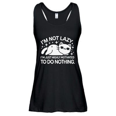 Lazy Vs I’M Just Highly Motivated To Do Nothing Funny Cat Ladies Essential Flowy Tank