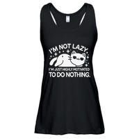 Lazy Vs I’M Just Highly Motivated To Do Nothing Funny Cat Ladies Essential Flowy Tank