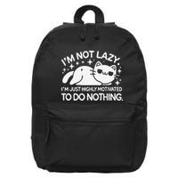 Lazy Vs I’M Just Highly Motivated To Do Nothing Funny Cat 16 in Basic Backpack