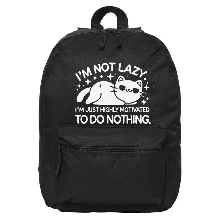 Lazy Vs I’M Just Highly Motivated To Do Nothing Funny Cat 16 in Basic Backpack