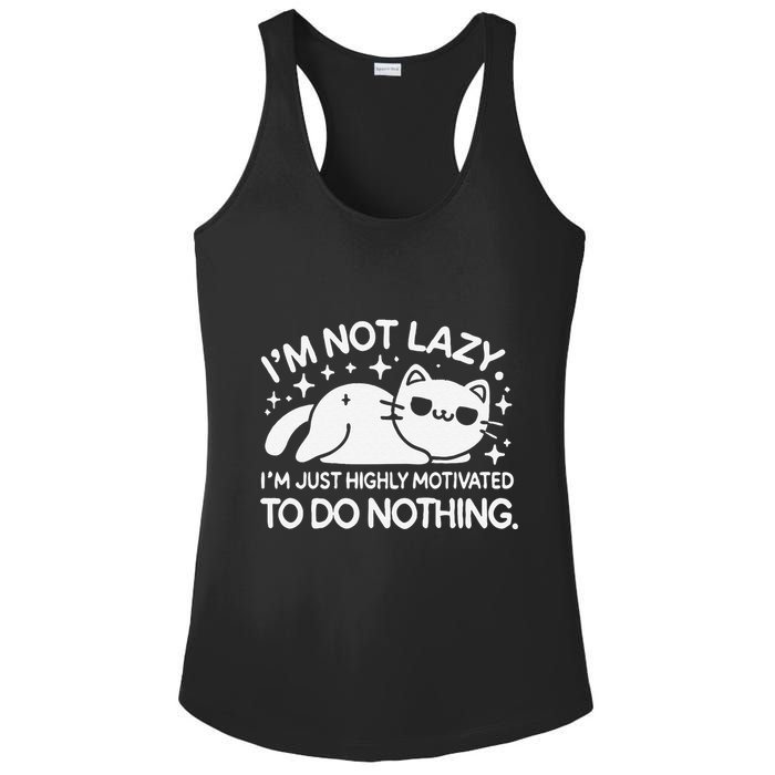 Lazy Vs I’M Just Highly Motivated To Do Nothing Funny Cat Ladies PosiCharge Competitor Racerback Tank