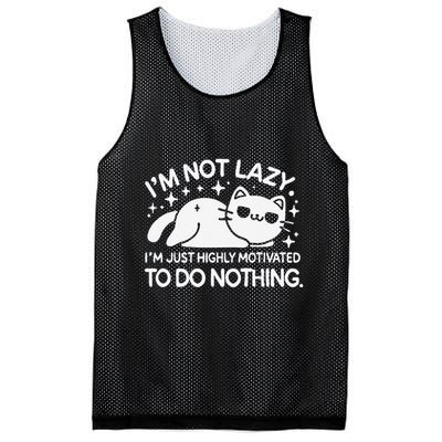 Lazy Vs I’M Just Highly Motivated To Do Nothing Funny Cat Mesh Reversible Basketball Jersey Tank