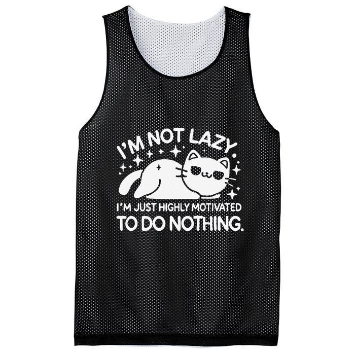 Lazy Vs I’M Just Highly Motivated To Do Nothing Funny Cat Mesh Reversible Basketball Jersey Tank