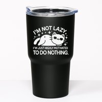 Lazy Vs I’M Just Highly Motivated To Do Nothing Funny Cat Tumbler