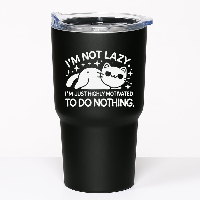 Lazy Vs I’M Just Highly Motivated To Do Nothing Funny Cat Tumbler