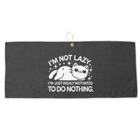 Lazy Vs I’M Just Highly Motivated To Do Nothing Funny Cat Large Microfiber Waffle Golf Towel