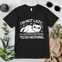 Lazy Vs I’M Just Highly Motivated To Do Nothing Funny Cat Premium T-Shirt