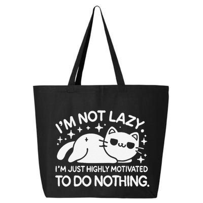 Lazy Vs I’M Just Highly Motivated To Do Nothing Funny Cat 25L Jumbo Tote