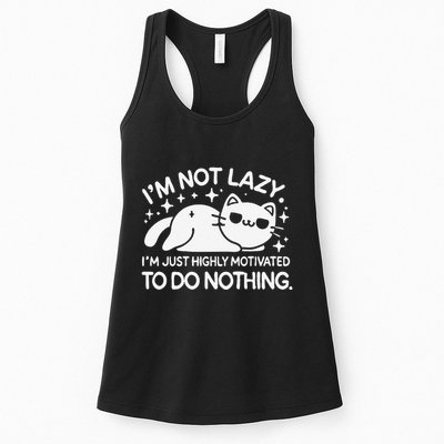 Lazy Vs I’M Just Highly Motivated To Do Nothing Funny Cat Womens Tank Top