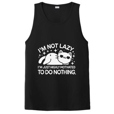 Lazy Vs I’M Just Highly Motivated To Do Nothing Funny Cat PosiCharge Competitor Tank