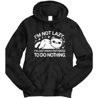 Lazy Vs I’M Just Highly Motivated To Do Nothing Funny Cat Tie Dye Hoodie