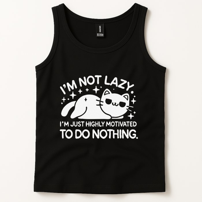 Lazy Vs I’M Just Highly Motivated To Do Nothing Funny Cat Tank Top