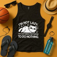 Lazy Vs I’M Just Highly Motivated To Do Nothing Funny Cat Tank Top