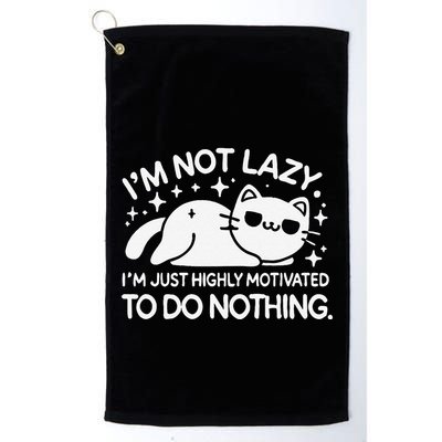 Lazy Vs I’M Just Highly Motivated To Do Nothing Funny Cat Golf Towel