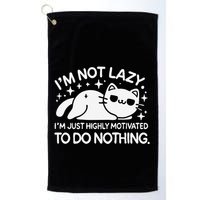 Lazy Vs I’M Just Highly Motivated To Do Nothing Funny Cat Golf Towel