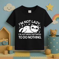 Lazy Vs I’M Just Highly Motivated To Do Nothing Funny Cat Toddler T-Shirt