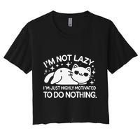 Lazy Vs I’M Just Highly Motivated To Do Nothing Funny Cat Crop Top