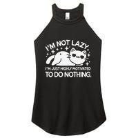 Lazy Vs I’M Just Highly Motivated To Do Nothing Funny Cat Women's Perfect Tri Rocker Tank