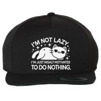 Lazy Vs I’M Just Highly Motivated To Do Nothing Funny Cat Wool Snapback Cap
