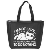 Lazy Vs I’M Just Highly Motivated To Do Nothing Funny Cat Zip Tote Bag