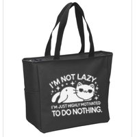 Lazy Vs I’M Just Highly Motivated To Do Nothing Funny Cat Zip Tote Bag